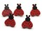 5 20mm Red Ladybug Wooden Shank Buttons Ladybird Beetle Buttons